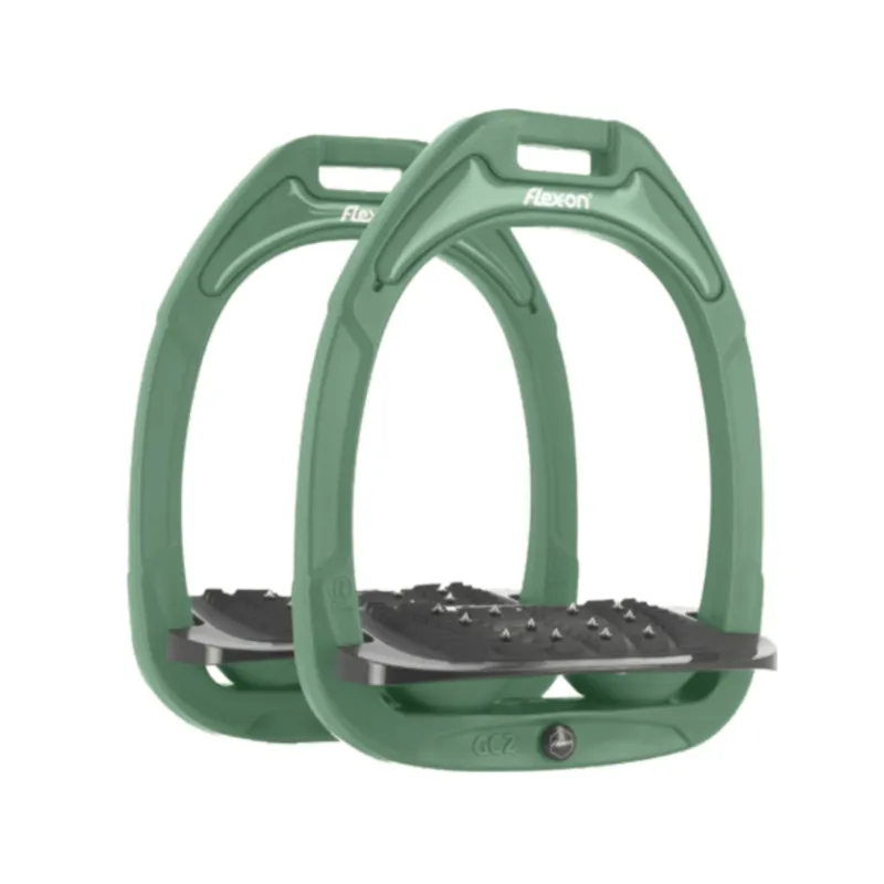 Flex-On Limited Edition Green Composite Inclined Ultra-Grip Stirrups - Kashmir-1