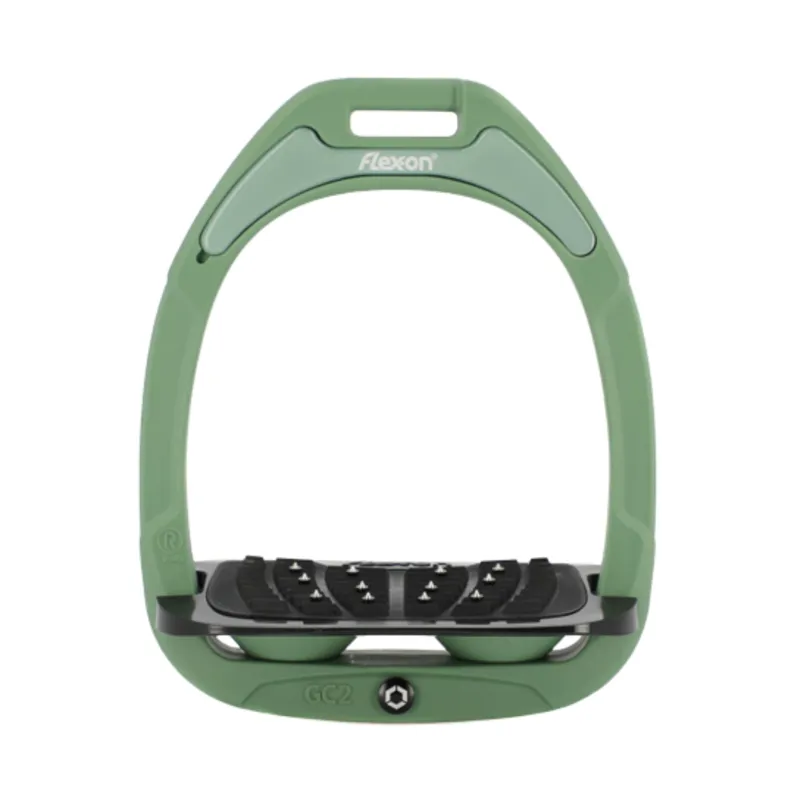Flex-On Limited Edition Green Composite Inclined Ultra-Grip Stirrups - Kashmir