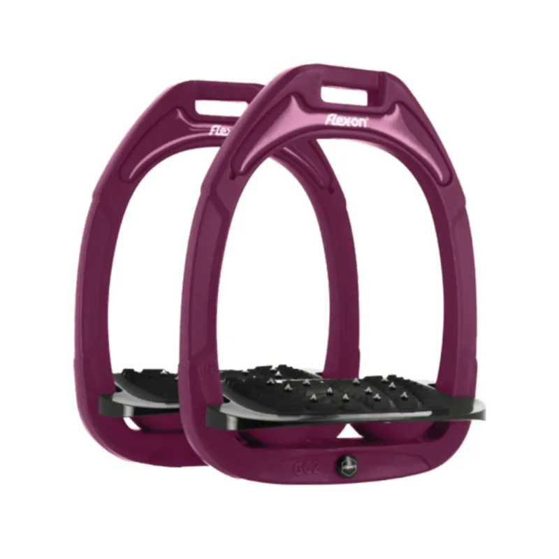Flex-On Limited Edition Green Composite Inclined Ultra-Grip Stirrups - Plum Caspia-1