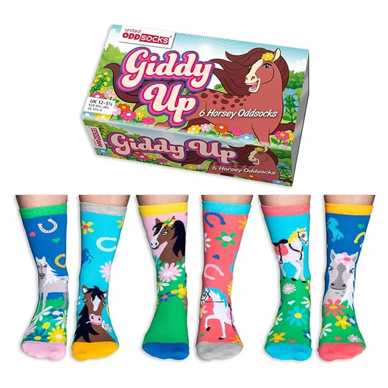 Sock Academy Childs Giddy Up Odd Socks Gift Box - 6 Pack