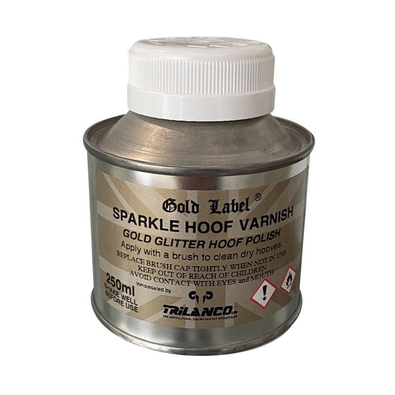 Gold Label Sparkle Hoof Varnish - Gold 250ml