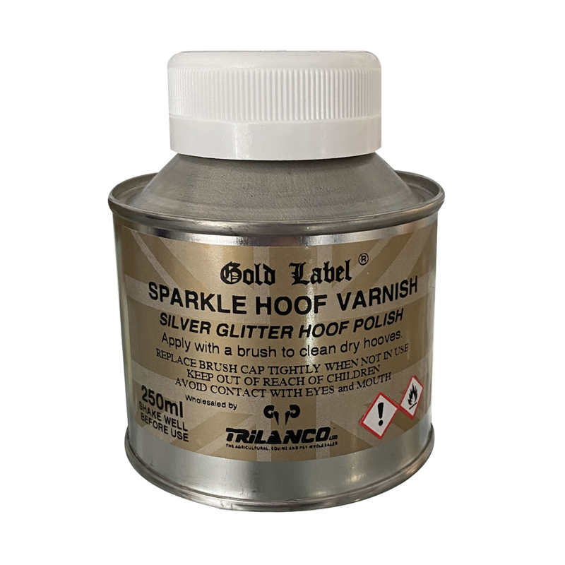 Gold Label Sparkle Hoof Varnish - Silver 250ml
