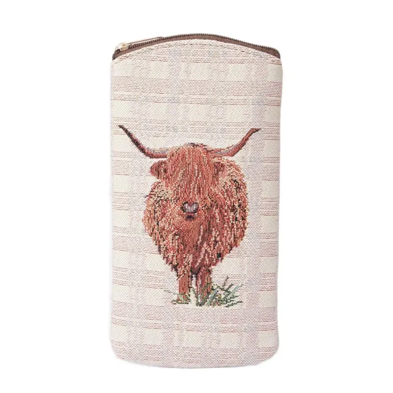 Signare Tapestry Highland Cow Glasses Case-1