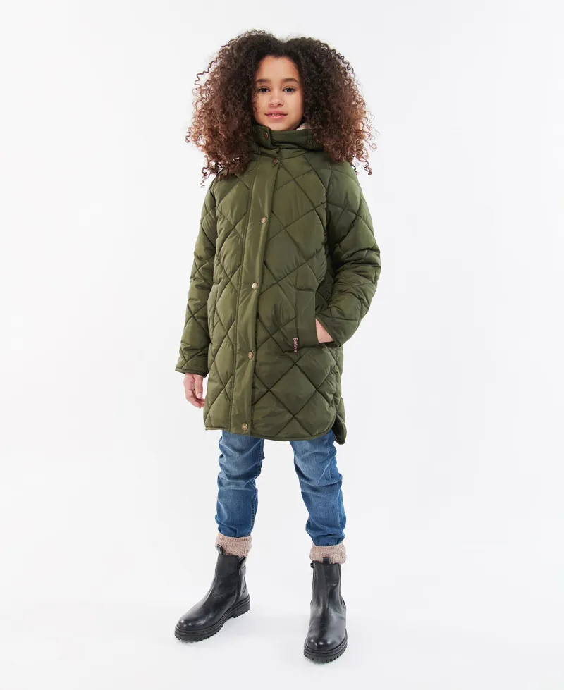 Barbour Girls Sandyford Quilt Jacket - Olive-1
