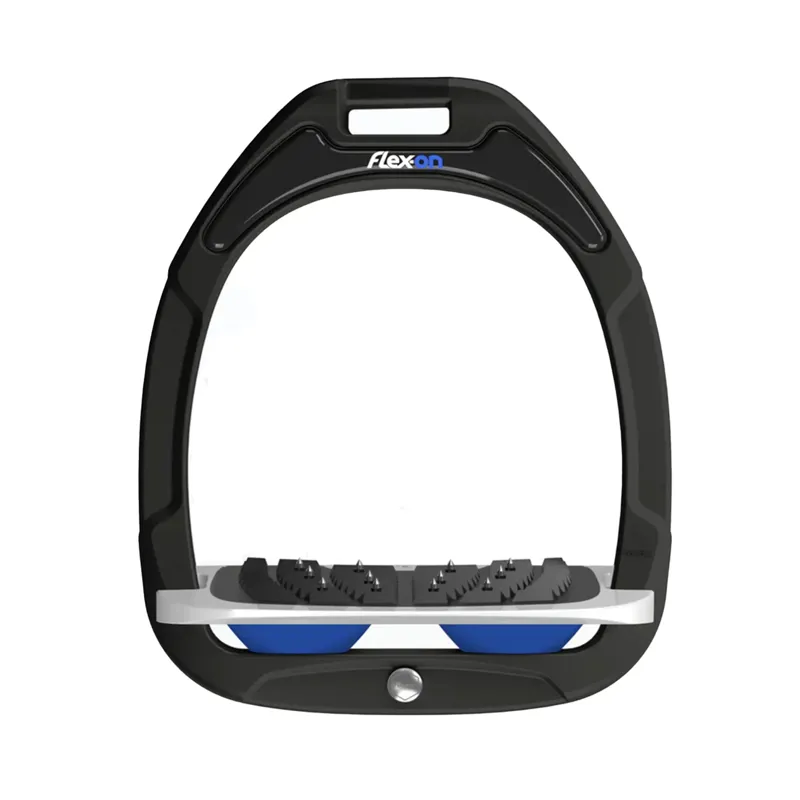Flex-On Green Composite Inclined Ultra-Grip Stirrups - Grey/Royal