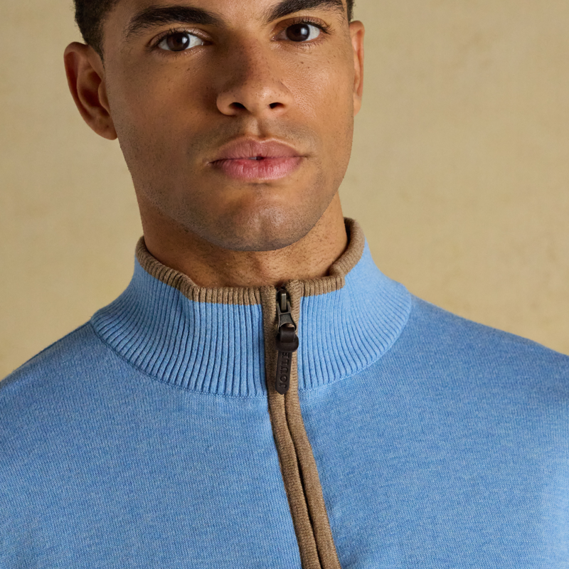 Joules Mens Hillside 1/4 Zip - Light Blue-3