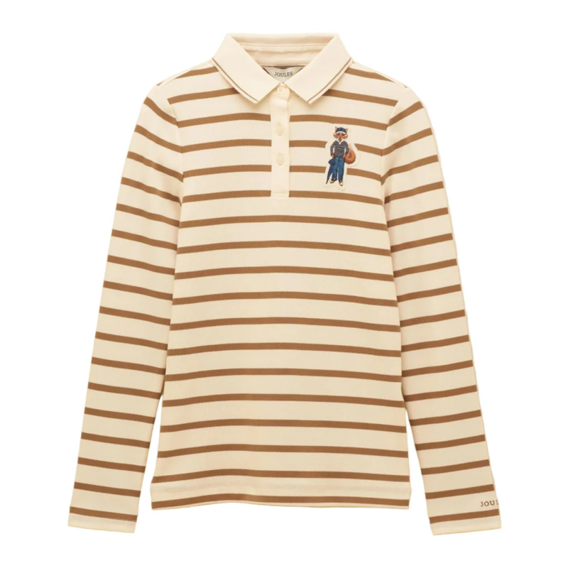 Joules Ladies Fairfield Jonty Tee - Tan Stripe