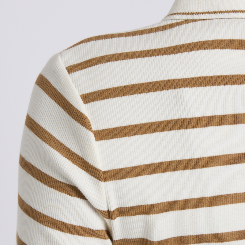 Joules Ladies Fairfield Jonty Tee - Tan Stripe-4