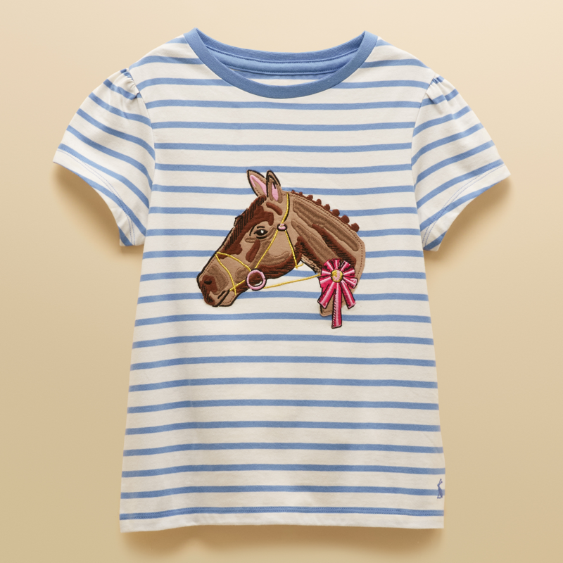 Joules Kids Astra T-Shirt - Blue Horse
