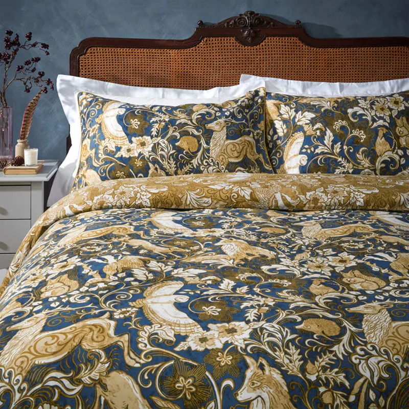 Harewood Cotton Duvet Cover Set - Blue-2