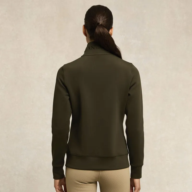 Holland Cooper Training Zip Through Sweat - Dark Olive-5