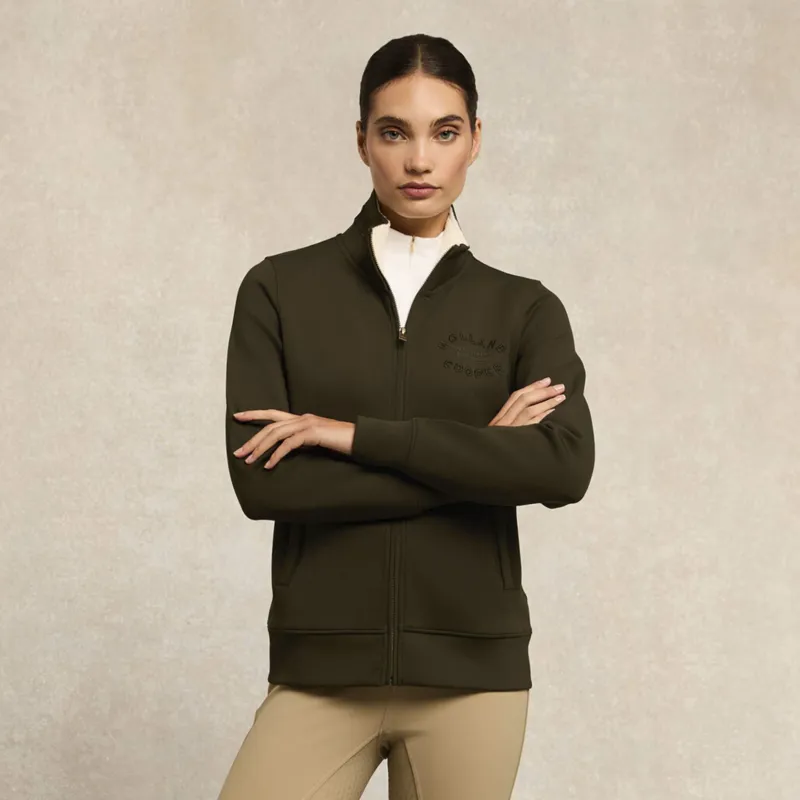 Holland Cooper Training Zip Through Sweat - Dark Olive-4