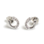 Hiho Silver Sterling Silver and Cubic Zirconia Horseshoe Stud Earrings - Clear