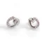 Hiho Silver Sterling Silver and Cubic Zirconia Horseshoe Stud Earrings - Pink