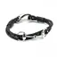 Hiho Silver Sterling Silver Snaffle Leather Bracelet - Black