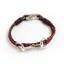 Hiho Silver Sterling Silver Snaffle Leather Bracelet - Tan and Dark Brown