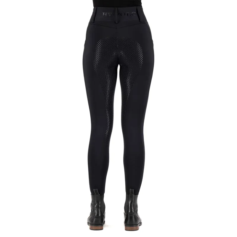 HV Polo Ladies Favourite Summer Full Grip Riding Tights - Black-1
