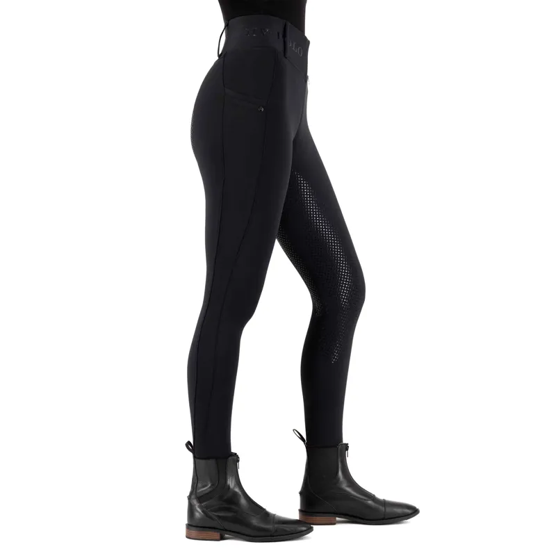 HV Polo Ladies Favourite Summer Full Grip Riding Tights - Black-3