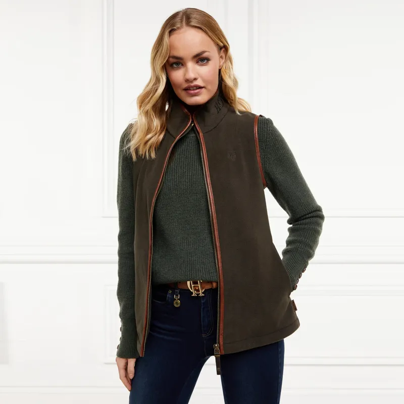 Holland Cooper Country Fleece Gilet - Khaki-1