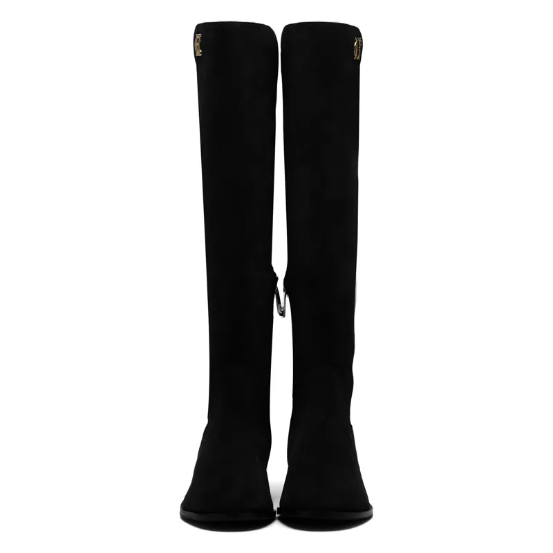 Holland Cooper Albany Knee Boot - Black Suede-2