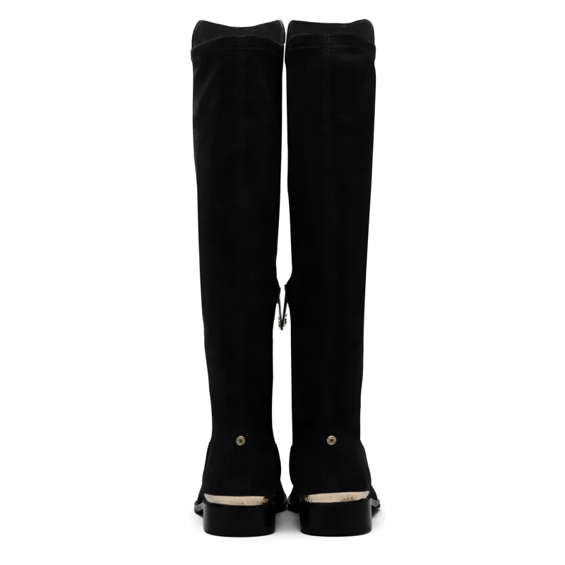 Holland Cooper Albany Knee Boot - Black Suede-3