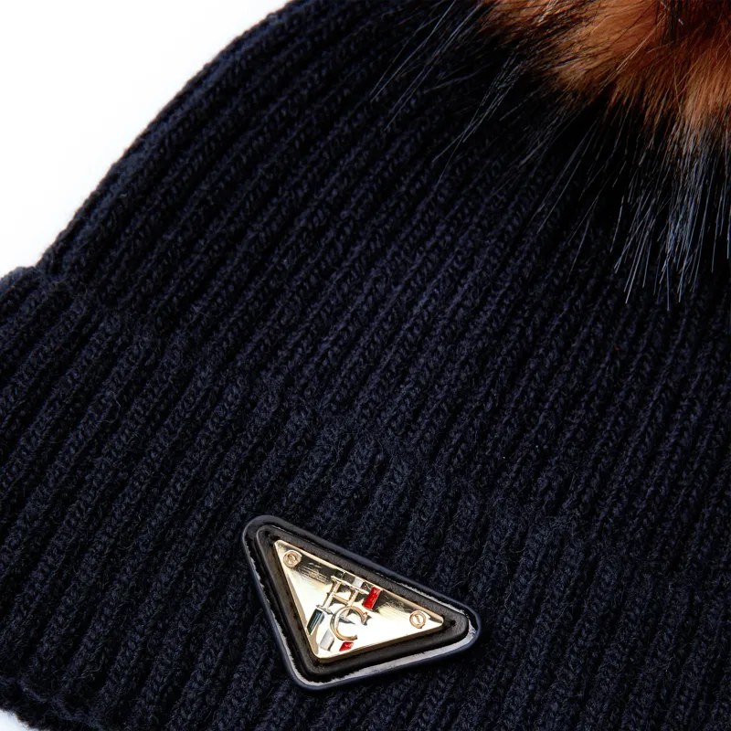 Holland Cooper Burghley Bobble Hat - Ink Navy-2