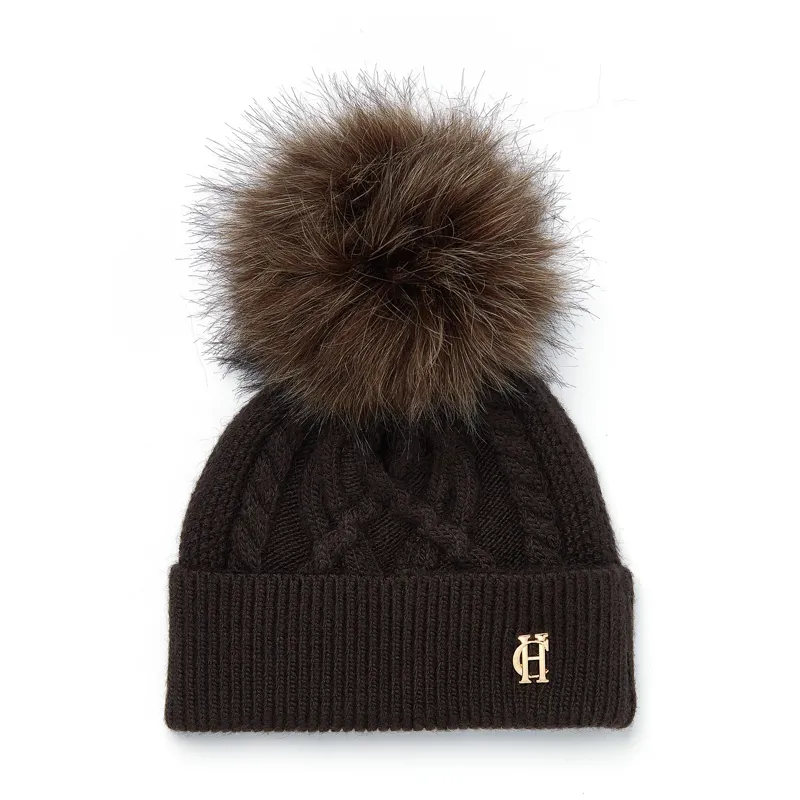 Holland Cooper Cortina Bobble Hat - Chocolate Mink