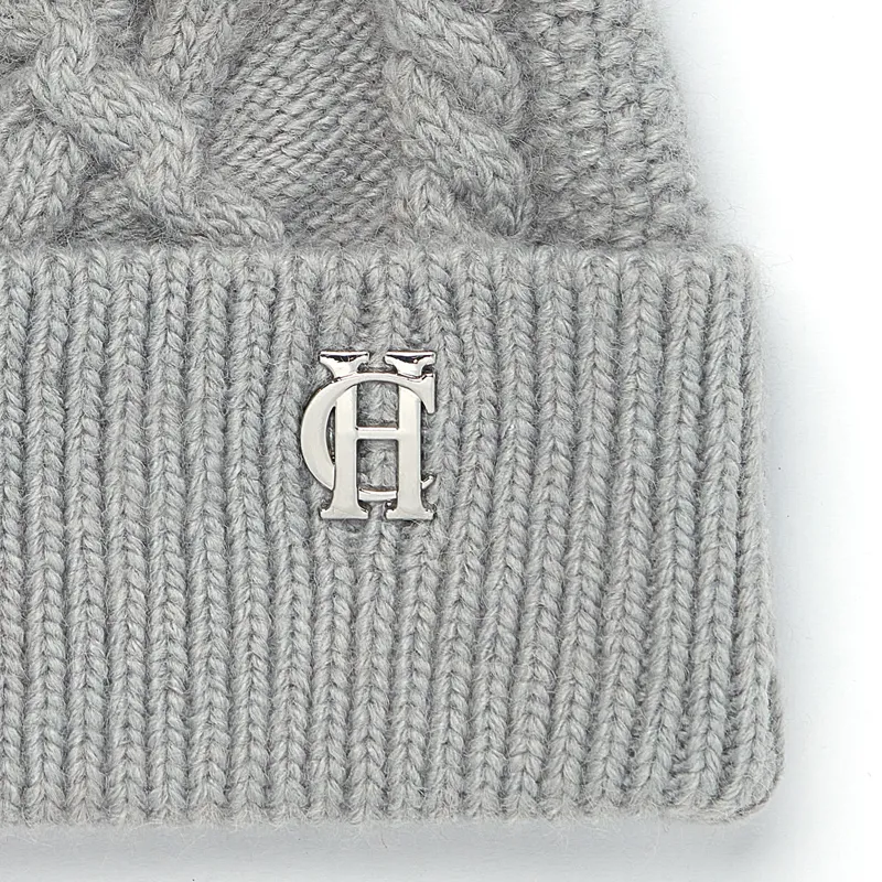 Holland Cooper Cortina Bobble Hat - Soft Grey-1