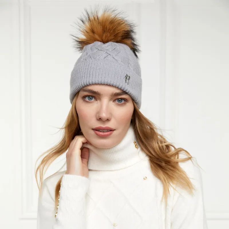 Holland Cooper Cortina Bobble Hat - Soft Grey-2