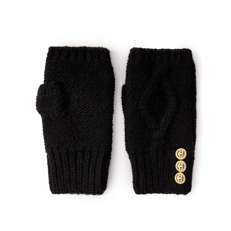 Holland Cooper Cortina Fingerless Gloves - Black