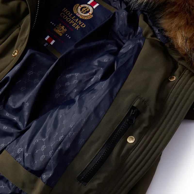 Holland Cooper Stoneleigh Longline Coat - Khaki-6