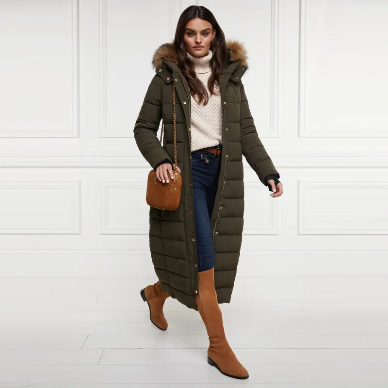 Holland Cooper Stoneleigh Longline Coat - Khaki-4
