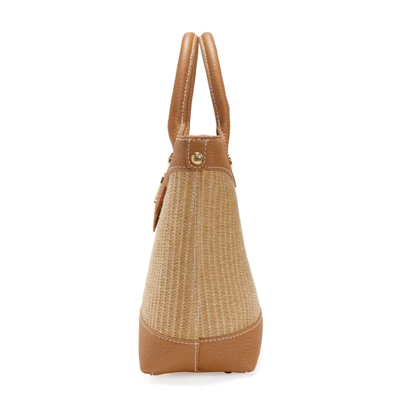 Holland Cooper Valencia Mini Straw Tote - Tan-3