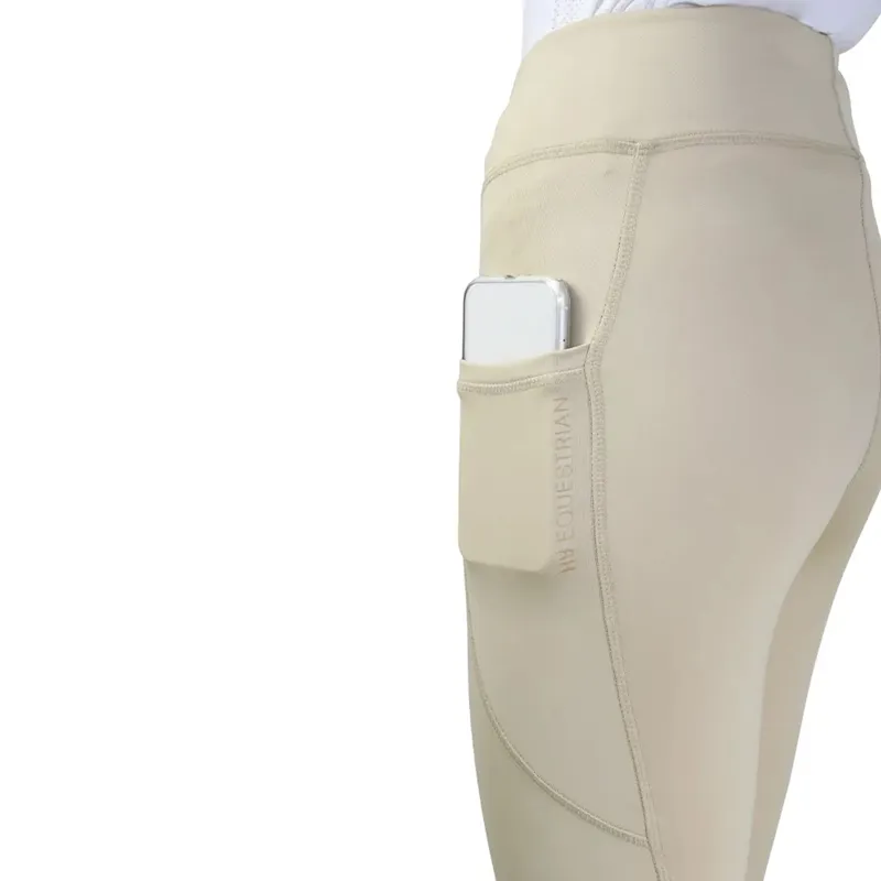 Hy Equestrian Children's Selah Competition Riding Tights - Beige-2