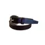 Hide and Collar Leather Belt Nickel Horse Buckle Slim - Brown
