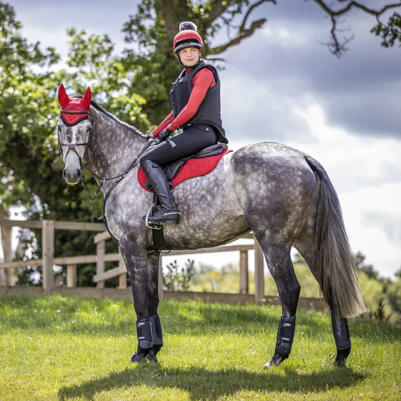 LeMieux Suede GP Square - Chilli Red-2