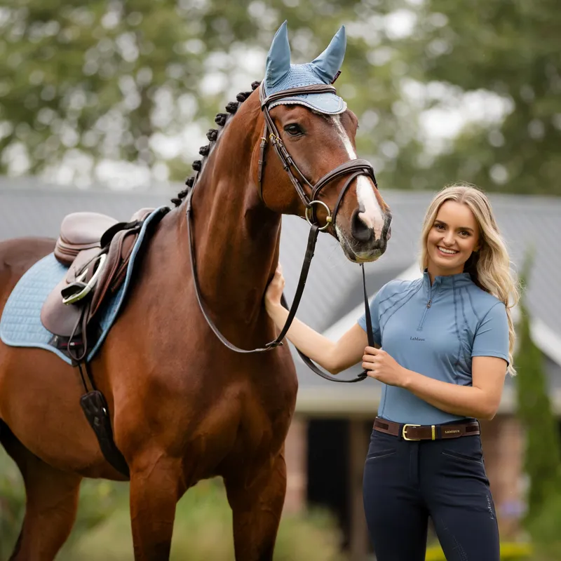 LeMieux Mia Mesh Short Sleeve Base Layer - Ice Blue-6