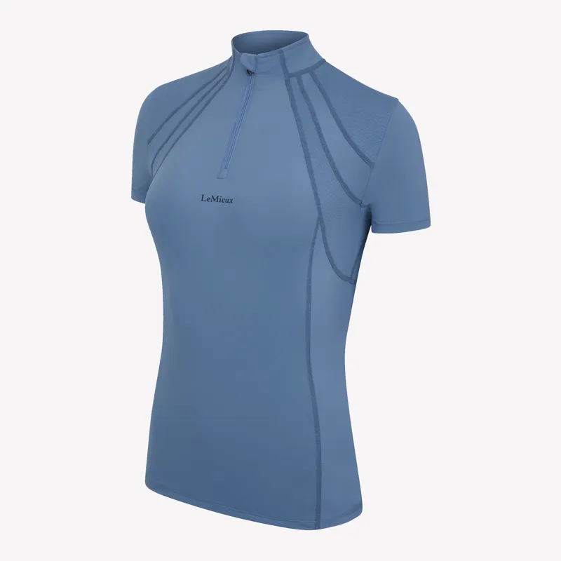 LeMieux Mia Mesh Short Sleeve Base Layer - Ice Blue-2
