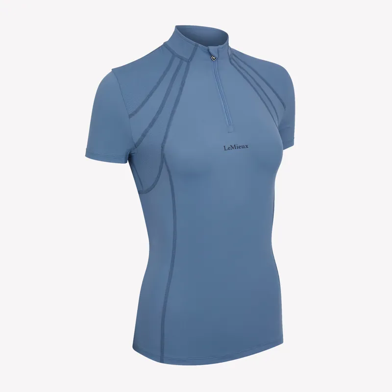 LeMieux Mia Mesh Short Sleeve Base Layer - Ice Blue-1