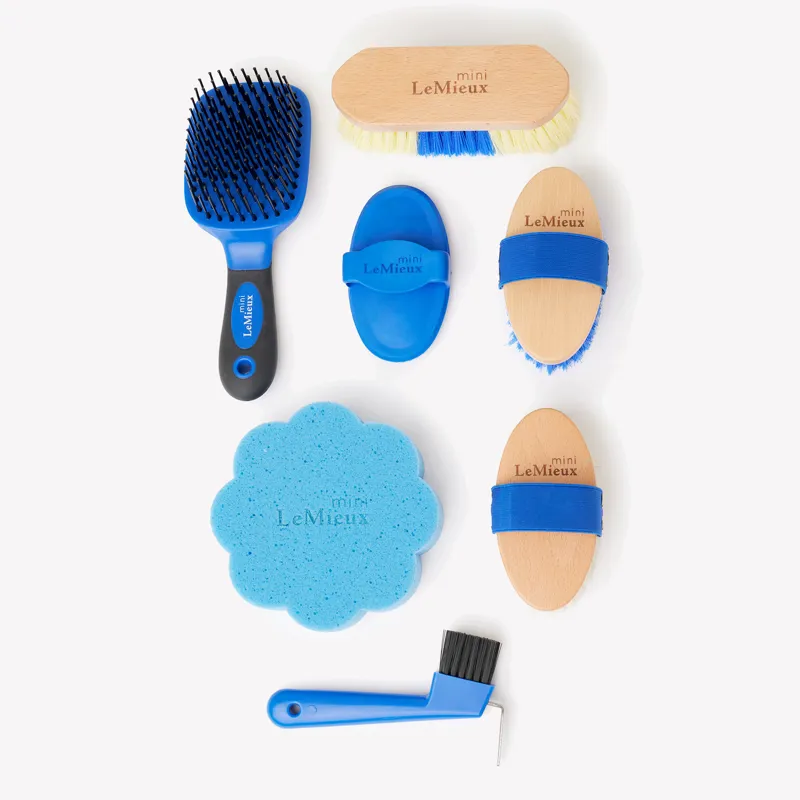 LeMieux Mini Grooming Set - Benetton Blue Flower-2