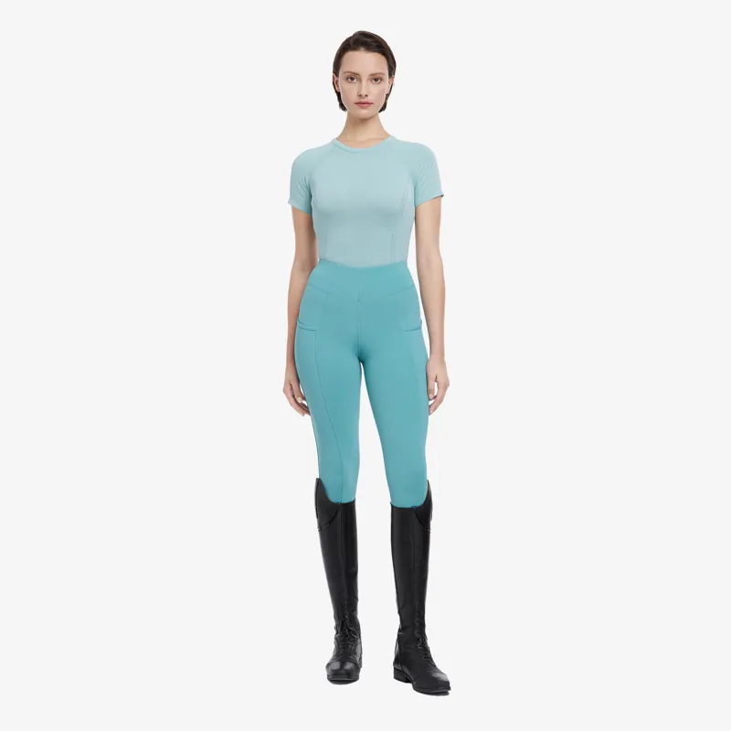 LeMieux Britney Seamless Short Sleeve Top - Aqua-3
