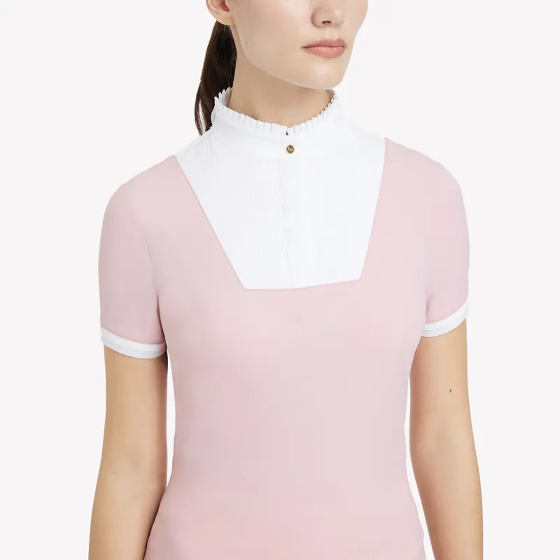 LeMieux Sophia Short Sleeve Pleated Show Shirt - Blossom-3