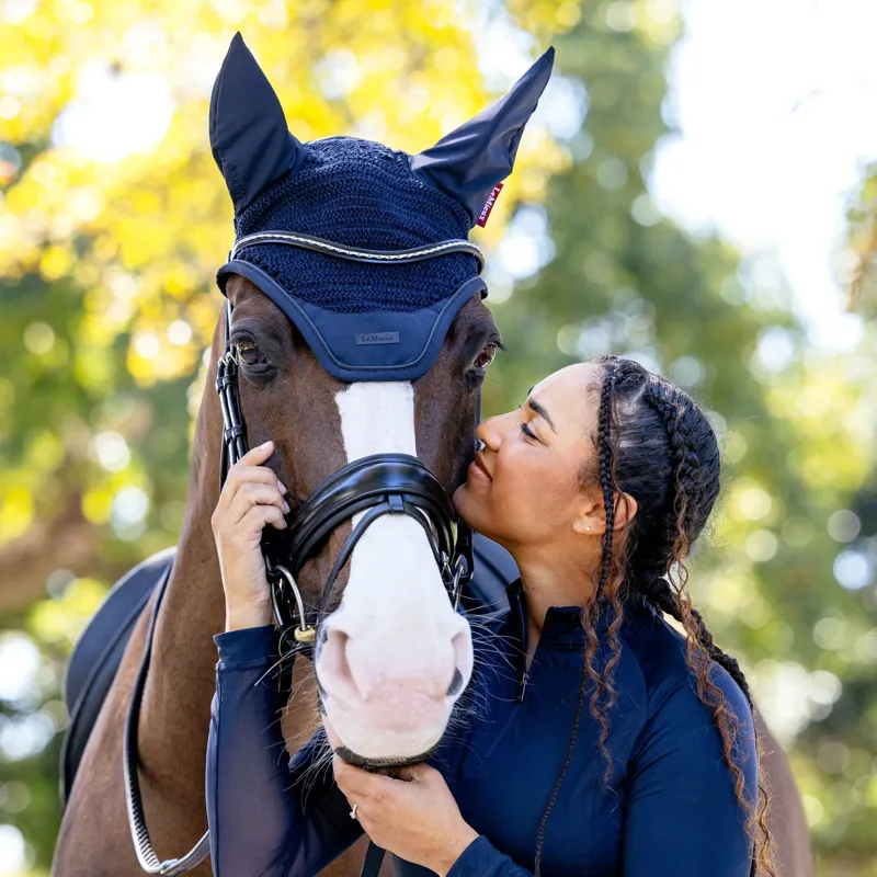 LeMieux Essence  Acoustic Fly Hood - Navy-1