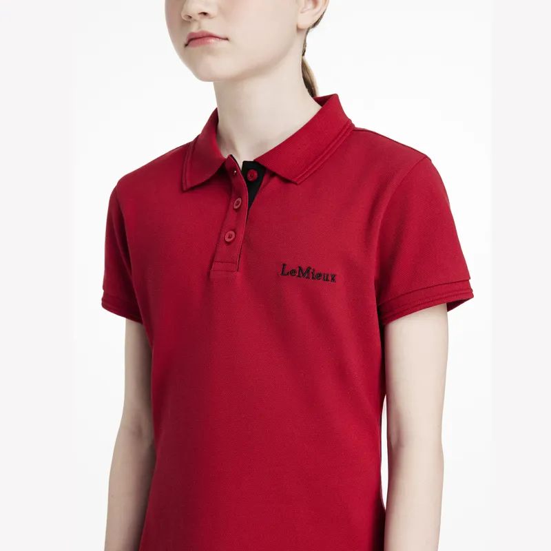 LeMieux Young Rider Classique Polo Shirt - Chilli-2