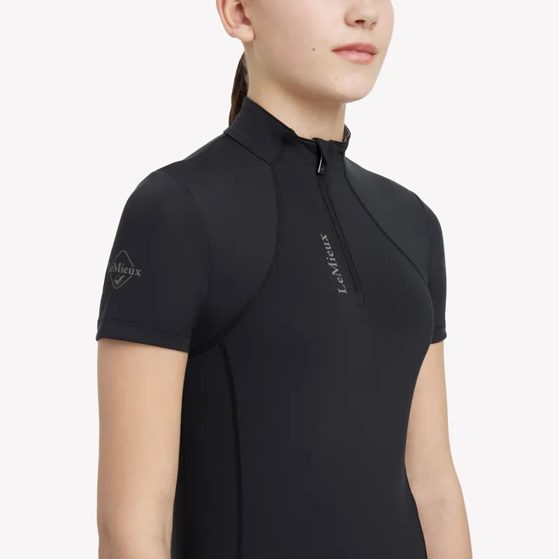 LeMieux Young Rider Classique Short Sleeve Base Layer - Black-2