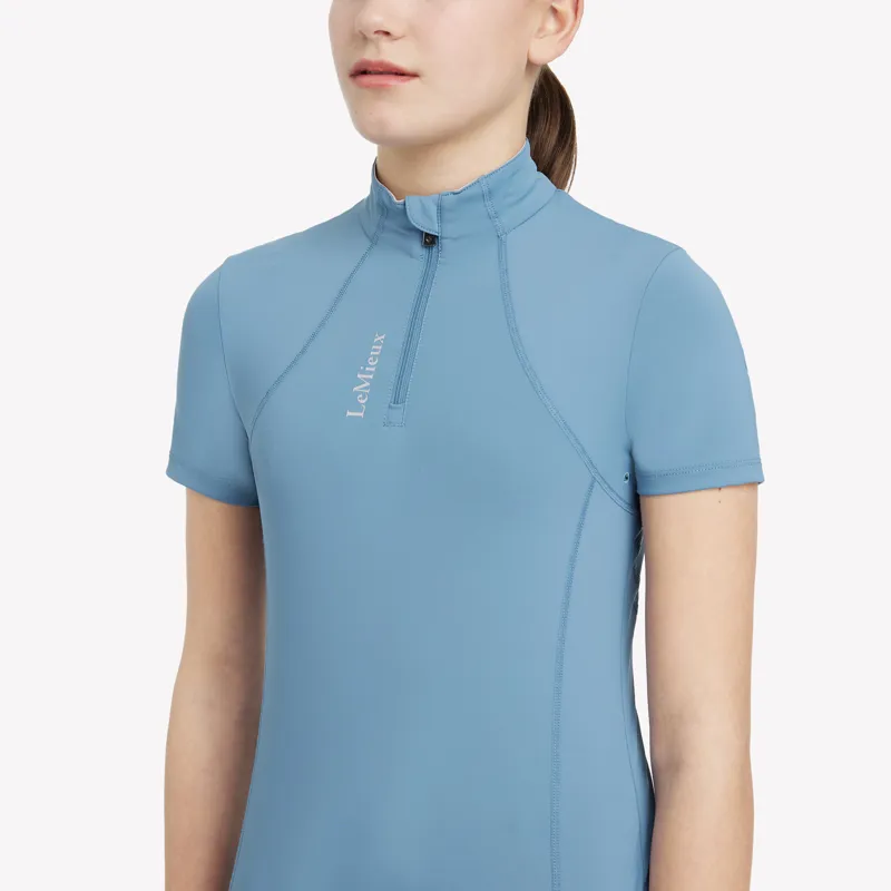 LeMieux Young Rider Classique Short Sleeve Base Layer -  Ice Blue-2