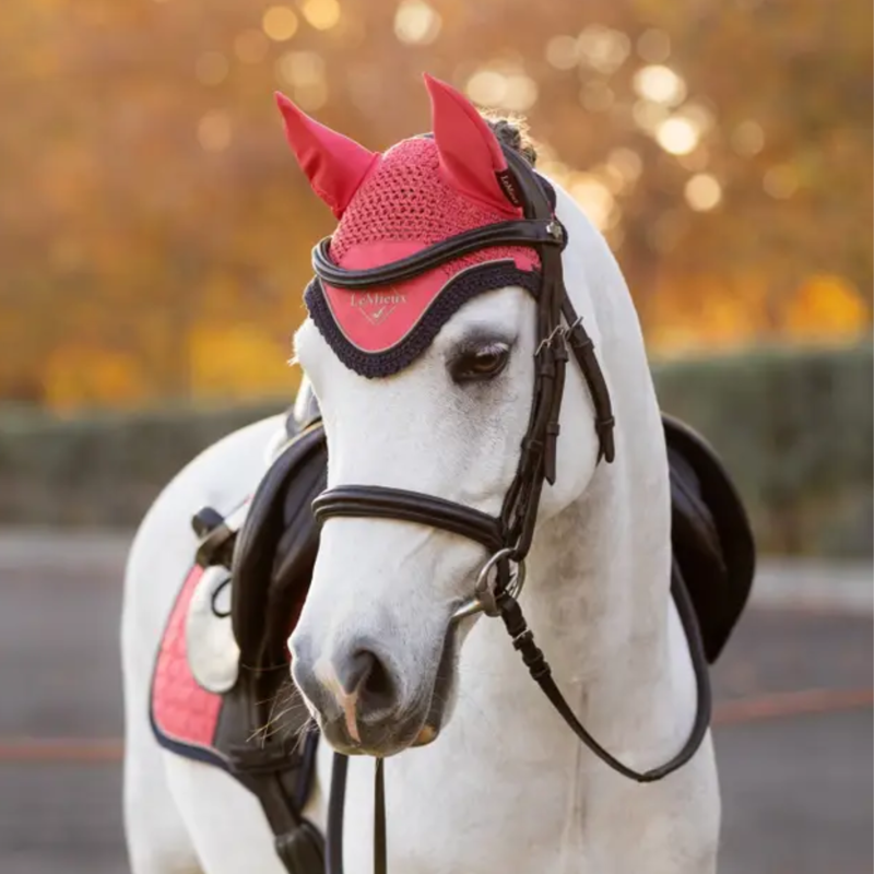 LeMieux Mini Classic Fly Hood - Cranberry-2