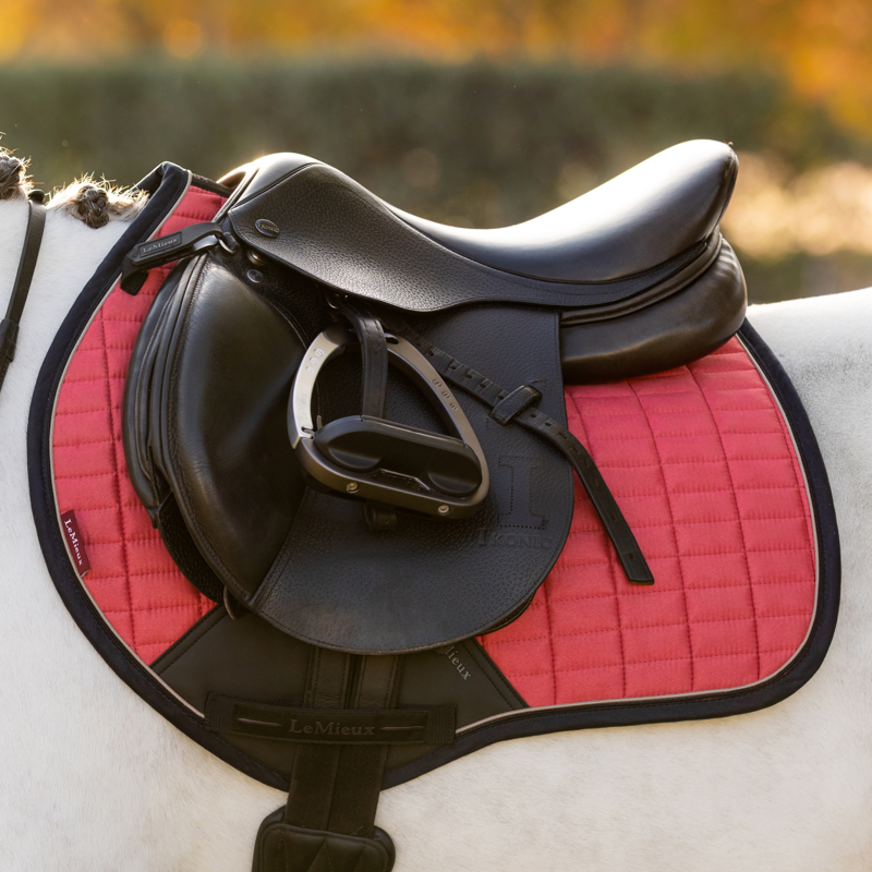 LeMieux Mini Suede Close Contact Square - Cranberry-1