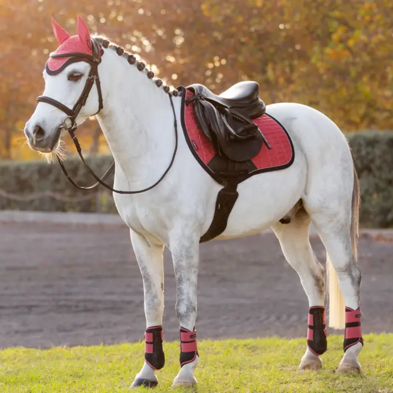 LeMieux Mini Suede Close Contact Square - Cranberry-2