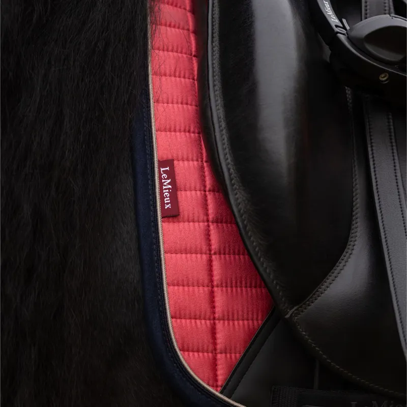 LeMieux Suede Dressage Square - Cranberry-1